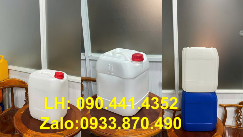 Can 25 lít đựng thực phẩm, can nhựa 20 lít đựng hóa chất, can nhựa vuông 10 lít 