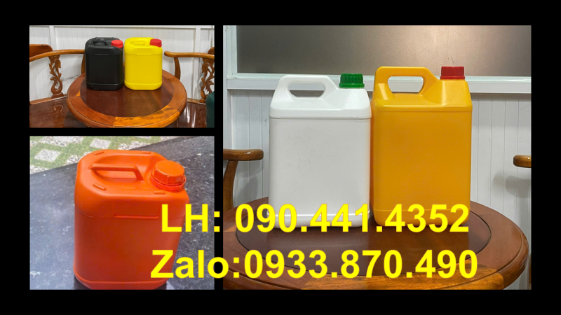 Can vuông 5 lít có vạch chia, can nhựa 2 lít đựng hóa chất nắp garenti thoát khí