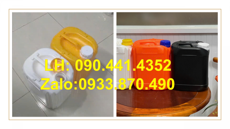 Can vuông 5 lít có vạch chia, can nhựa 2 lít đựng hóa chất nắp garenti thoát khí