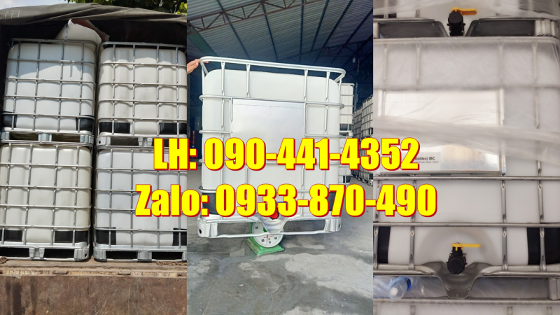 Bồn nhựa vuông 1 khối trắng, thùng nhựa 1000 lít qua sử dụng đã được súc sạch
