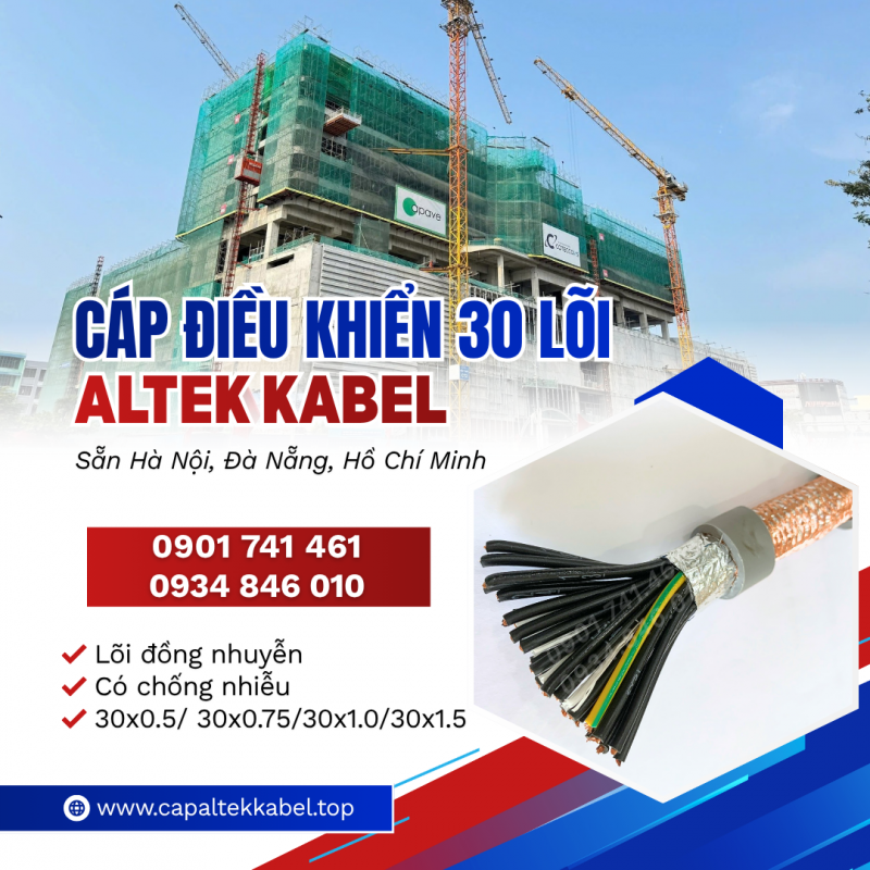 Nhà phân phối cáp điều khiển Altek Kabel 30 lõi chống nhiễu