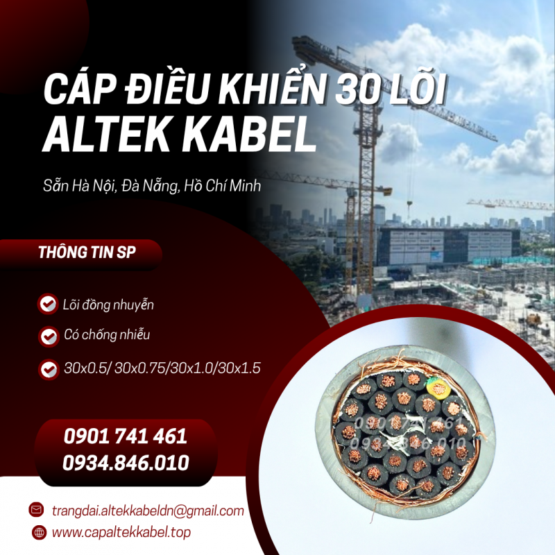 Nhà phân phối cáp điều khiển Altek Kabel 30 lõi chống nhiễu