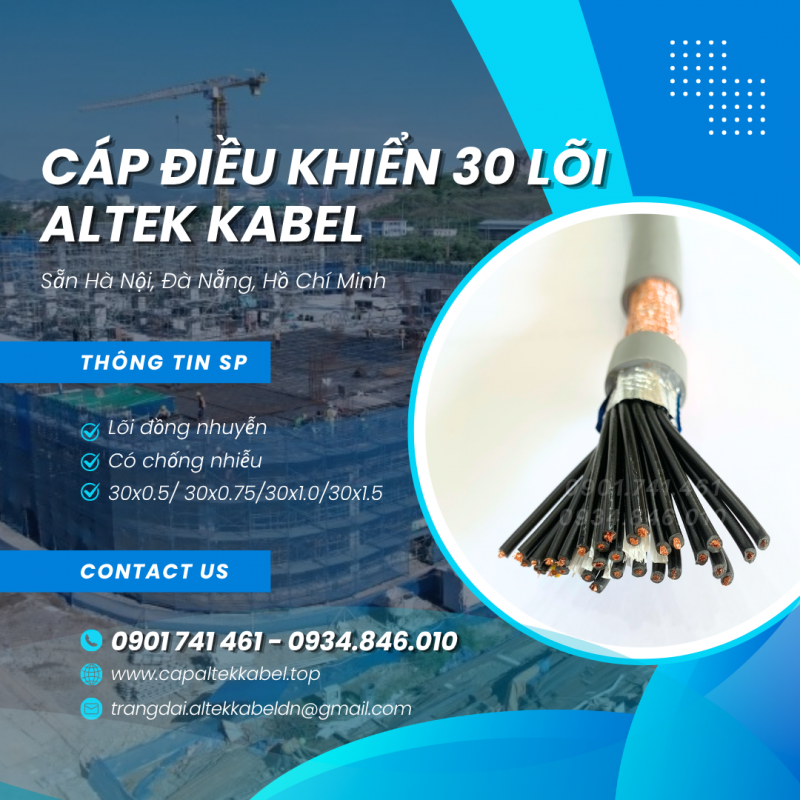 Nhà phân phối cáp điều khiển Altek Kabel 30 lõi chống nhiễu