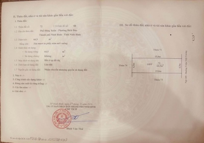 SỞ HỮU NGAY LÔ ĐẤT ĐẸP - GIÁ TỐT - Vị Trí Đắc Địa Tại 209 Đường Triệu Việt Vương Phường Hoa Lư