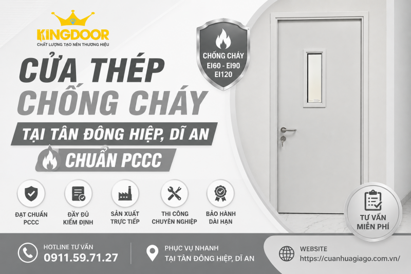 Cửa Thép Chống Cháy Tại Tân Đông Hiệp, Dĩ An Chuẩn PCCC