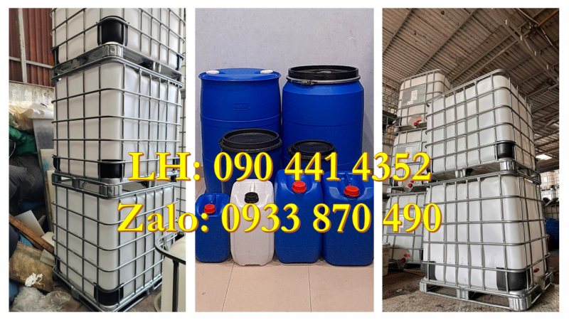 Gía bồn nhựa ibc 1000 lít qua sử dụng, thùng nhựa 1000 lít trắng có khung thép tại TPHCM 