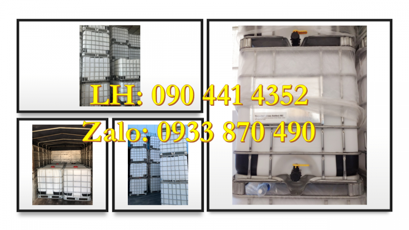 Gía bồn nhựa ibc 1000 lít qua sử dụng, thùng nhựa 1000 lít trắng có khung thép tại TPHCM 