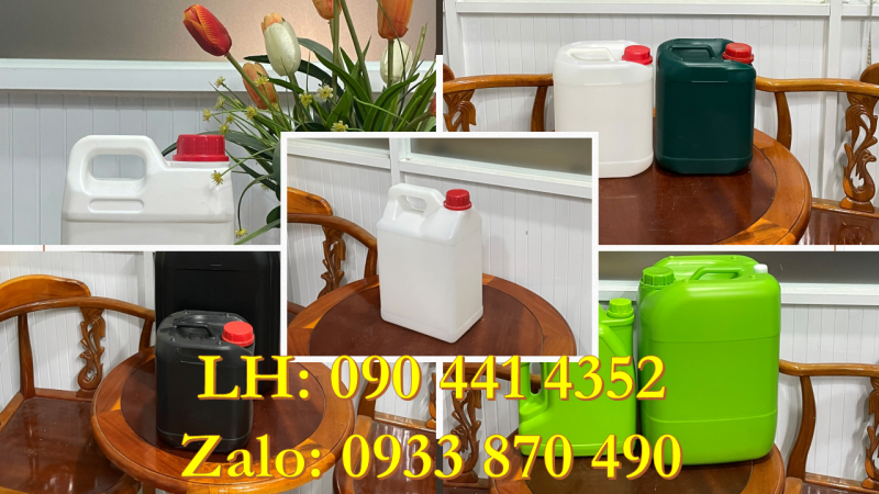 Vỏ can nhựa 2 lít đựng hóa chất, can nhựa 5 lít đựng chất điều chỉnh PH 