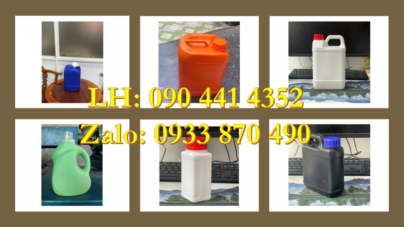 Vỏ can nhựa 2 lít đựng hóa chất, can nhựa 5 lít đựng chất điều chỉnh PH 