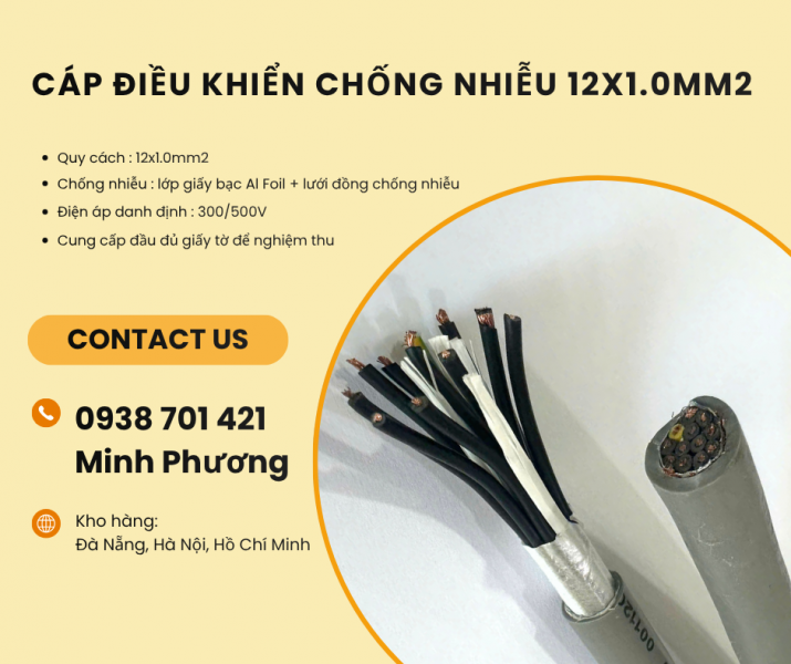 Dây cáp điều khiển có lưới chống nhiễu 12x1.0mm2 Altek Kabel Đà Nẵng, Huế