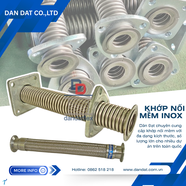 Khớp nối chống rung inox, khớp nối chống rung inox mặt bích, khớp nối mềm công nghiệp