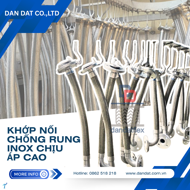 Khớp nối giảm rung, khớp nối mềm giảm rung inox, khớp nối chống rung máy bơm