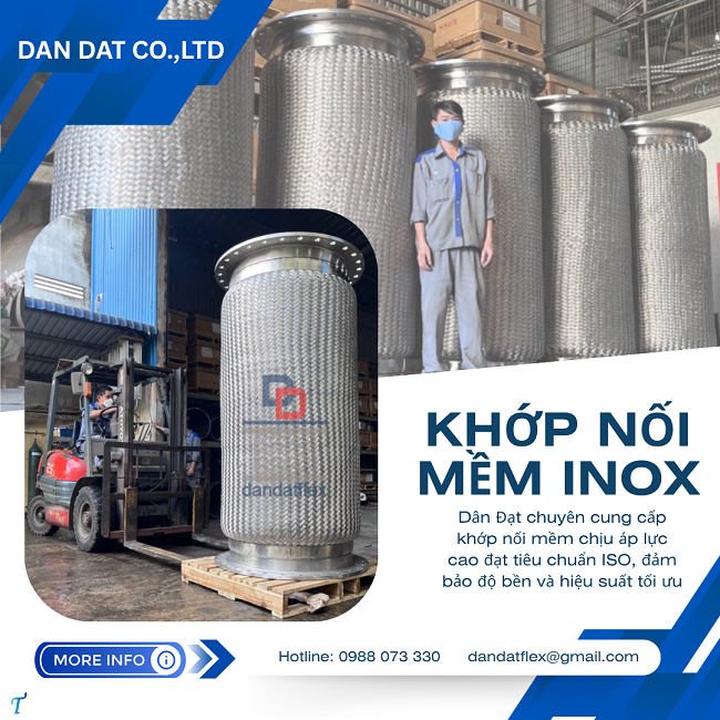 Khớp nối giảm rung, khớp nối mềm giảm rung inox, khớp nối chống rung máy bơm