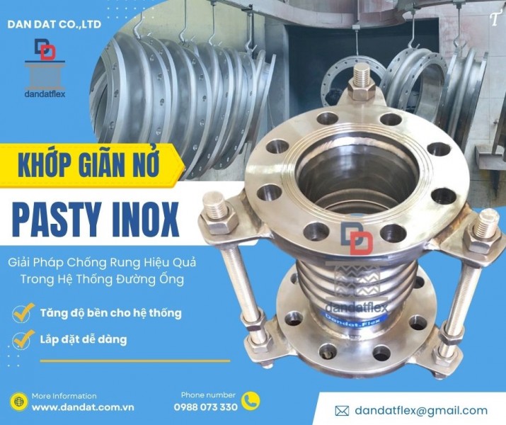 Khớp nối mềm máy bơm, khớp chống rung inox cho trạm bơm, khớp nối mềm chống rung bơm công nghiệp