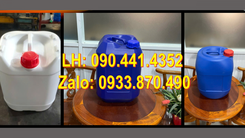 Can nhựa 20 lít đựng thuốc nhuộm vải, vỏ can nhựa 25 lít đựng chất phụ gia sơn gel 