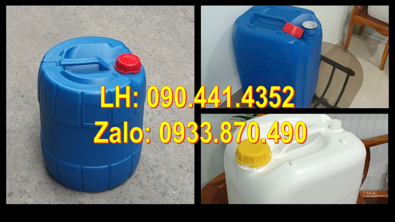 Can nhựa 20 lít đựng thuốc nhuộm vải, vỏ can nhựa 25 lít đựng chất phụ gia sơn gel 