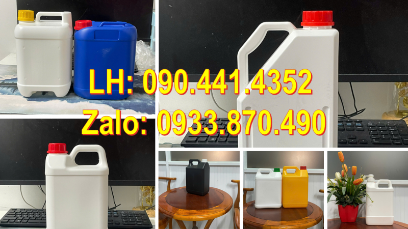 Can nhựa 1 lít tròn, can nhựa 2 lít đựng thuốc diệt côn trùng, can nhựa 5 lít đựng nông dược 