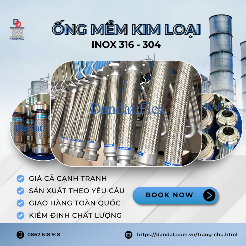 Ống Mềm Chịu Nhiệt, Ống Mềm Kim Loại Inox 314 - Inox 304, Dây mềm inox chịu nhiệt, Ống nối mềm 