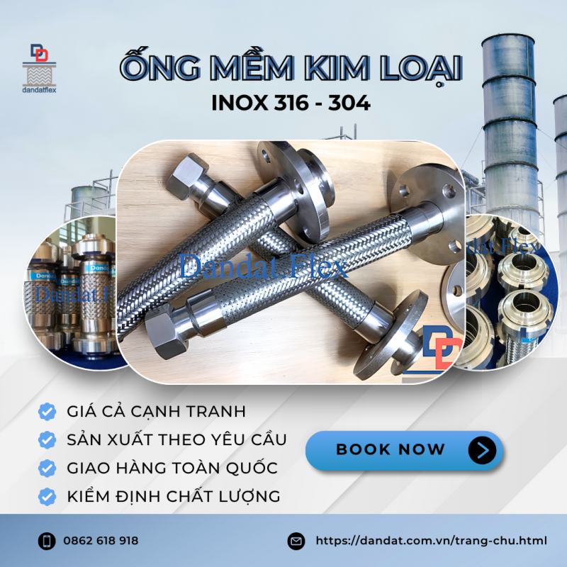 Ống Mềm Chịu Nhiệt, Ống Mềm Kim Loại Inox 314 - Inox 304, Dây mềm inox chịu nhiệt, Ống nối mềm 