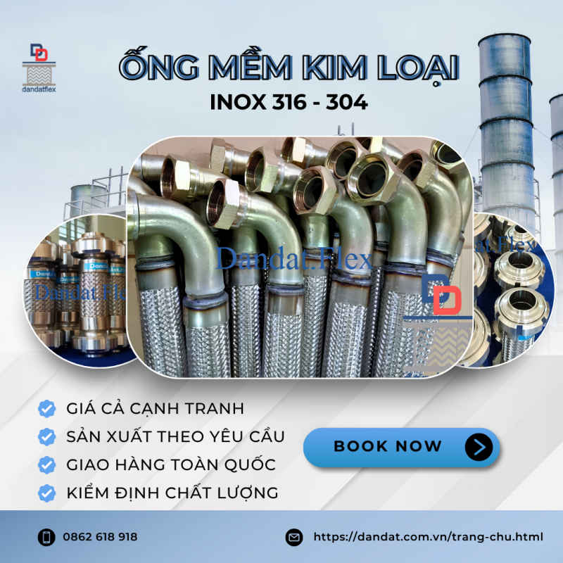 Ống Mềm Chịu Nhiệt, Ống Mềm Kim Loại Inox 314 - Inox 304, Dây mềm inox chịu nhiệt, Ống nối mềm 
