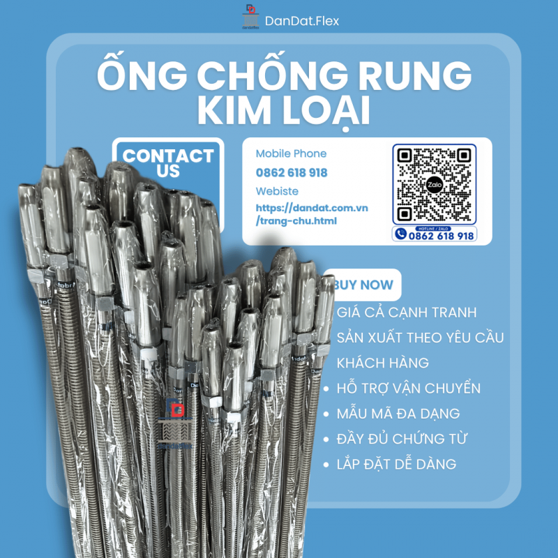 Ống Mềm Chịu Áp Lực, Ống chống rung kim loại, Ống nối mềm kim loại – Giải Pháp An Toàn Cho Hệ Thống 