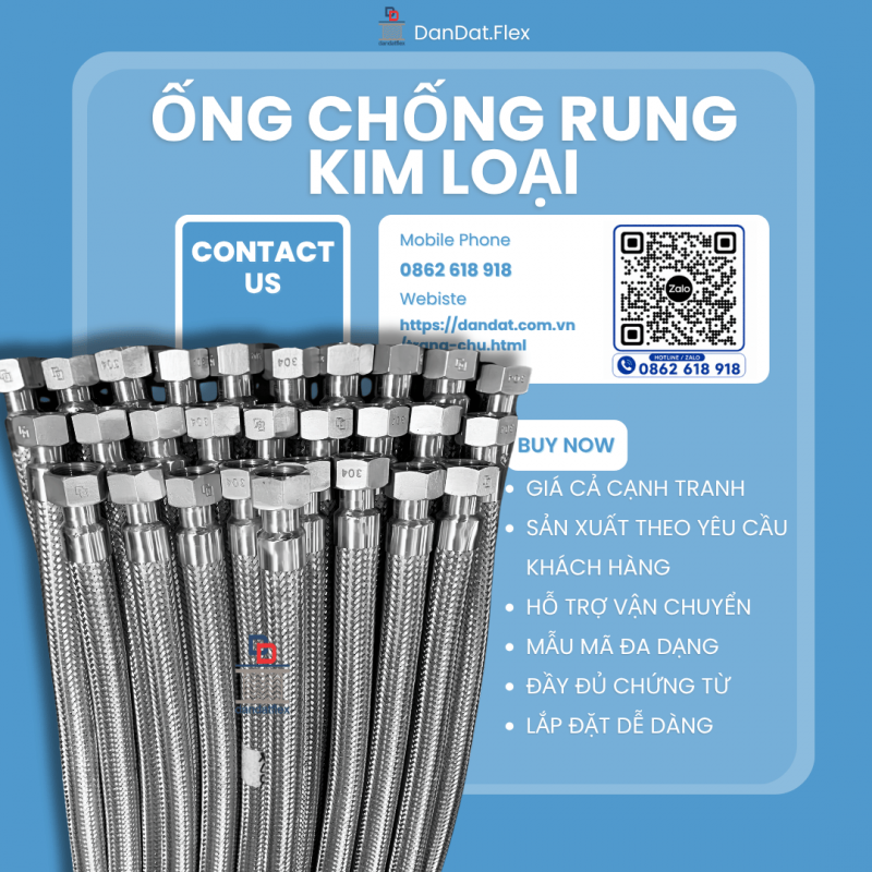 Ống Mềm Chịu Áp Lực, Ống chống rung kim loại, Ống nối mềm kim loại – Giải Pháp An Toàn Cho Hệ Thống 