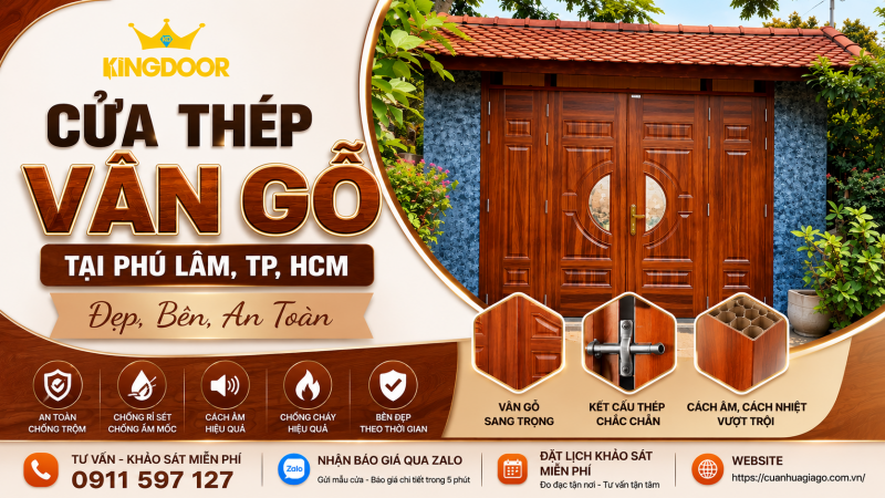Cửa Thép Vân Gỗ Tại Phú Lâm, TP. HCM | Đẹp, Bền, An Toàn