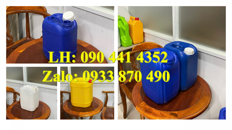 Gía can nhựa 20 lít đựng dầu, can 25 lít đựng bazơ, can nhựa 30 lít đựng axit thoát khí 