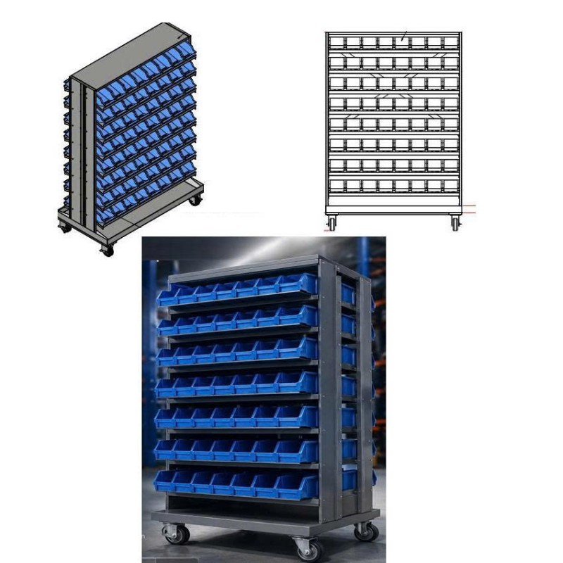 Kệ để khay nhựa KT: 1505Wx250Dx1510Hmm