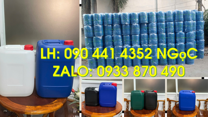 Gía can nhựa 20 lít đựng hóa chất, can nhựa 25l giá rẻ, can nhựa 30 lít vuông 