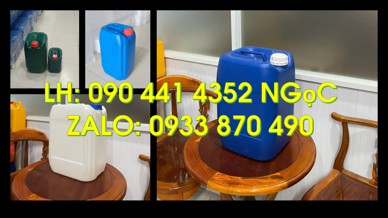 Gía can nhựa 20 lít đựng hóa chất, can nhựa 25l giá rẻ, can nhựa 30 lít vuông 