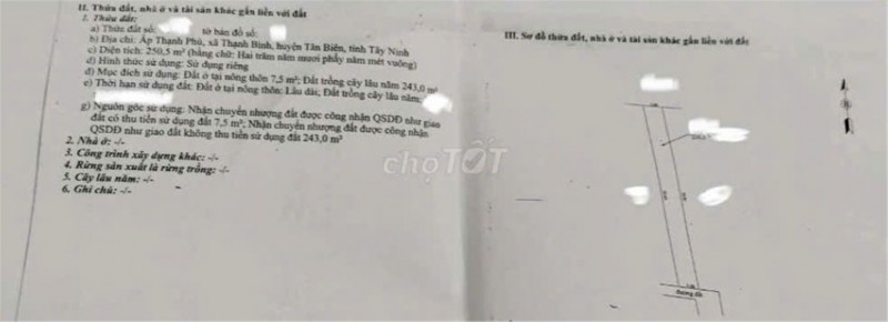 ĐẤT ĐẸP- GIÁ TỐT BÁN NHANH LÔ ĐẤT ĐẦU TƯ LÀ SINH LỜI TẠI huyện Tân Biên, tỉnh Tây Ninh