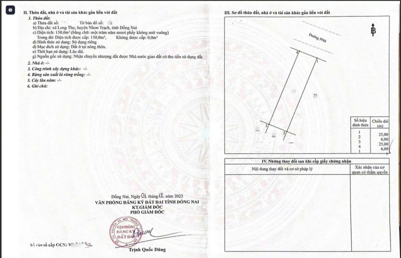 Xả hàng bán nhanh Nền Hud Nhơn Trạch DT 150m2 ngay khu dân cư với giá 10,5 tr/m2