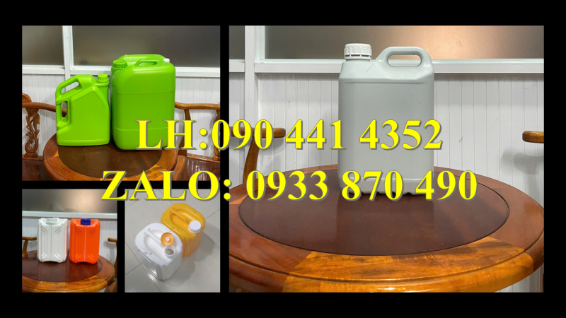 Can nhựa 2 lít đựng nước xả, can nhựa 5 lít đựng hóa chất sinh khí 