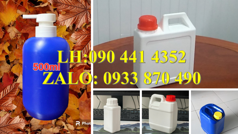 Can nhựa 2 lít đựng nước xả, can nhựa 5 lít đựng hóa chất sinh khí 