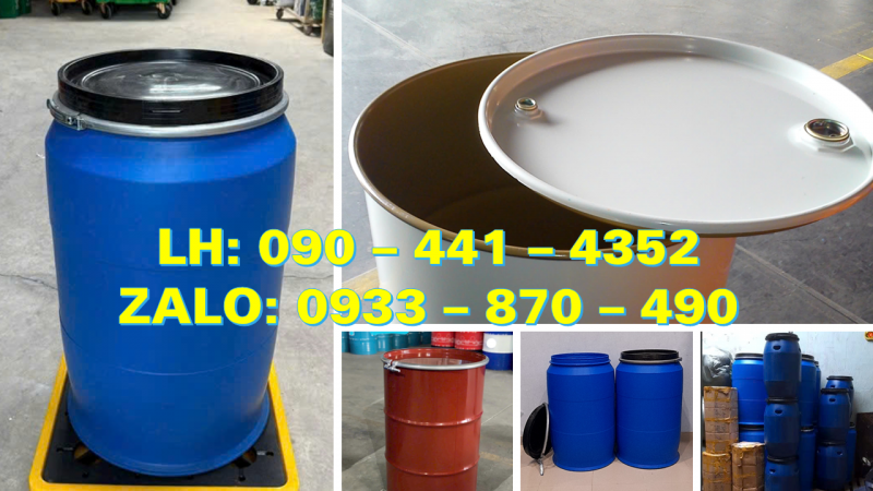 Thùng phuy sắt đựng hóa chất trong nhà máy, thùng phuy sắt đựng dầu khí trong quân đội