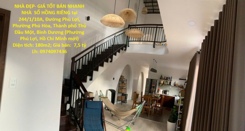 NHÀ ĐẸP- GIÁ TỐT BÁN NHANH NHÀ  SỔ HỒNG RIÊNG tại Thành phố Thủ Dầu Một, Bình Dương