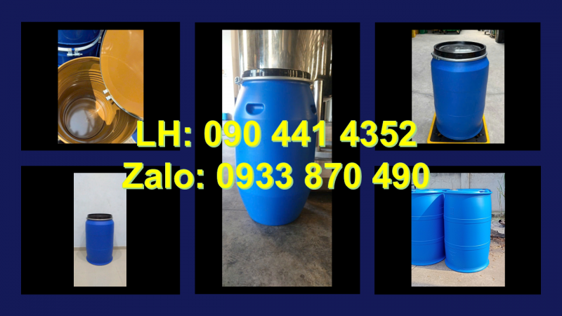 Thùng phuy nhựa 120 lít đựng cồn, thùng phuy nhựa 160 lít đựng axit đậm đặc 