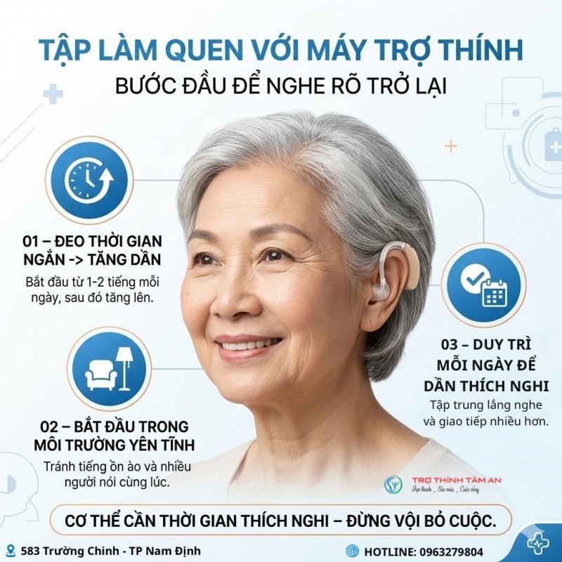 TẬP LÀM QUEN VỚI MÁY TRỢ THÍNH – KHỞI ĐẦU ĐỂ NGHE RÕ TRỞ LẠI