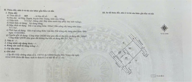 ĐẦU TƯ SINH LỜI – CHÍNH CHỦ CẦN BÁN ĐẤT Tại  Xã Hiệp Thạnh, Huyện Đức Trọng, Lâm Đồng