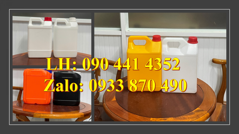 Báo giá can nhựa 2 lít đựng xăng, bình nhựa 5 lít đựng dầu máy 270g 
