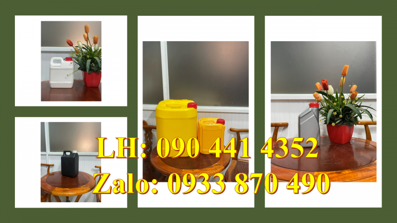 Báo giá can nhựa 2 lít đựng xăng, bình nhựa 5 lít đựng dầu máy 270g 