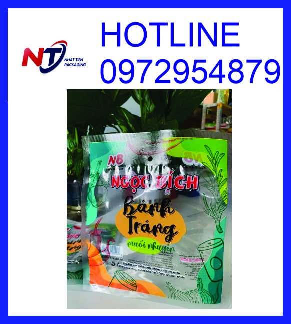 Xưởng sản xuất bao bì đựng bánh tráng, in túi đựng bánh tráng