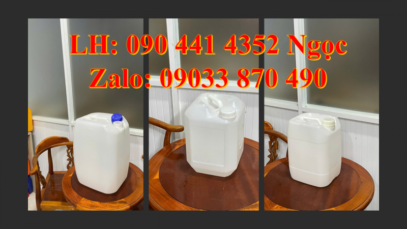 Thùng nhựa 24 lít đựng vi sinh, can chứa xăng dầu 25 lít, can nhựa 30 lít đựng gel