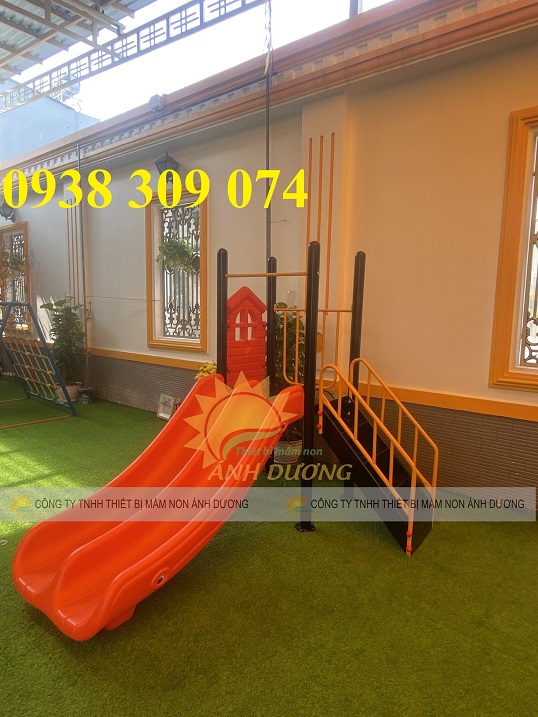Cầu trượt máng đôi ngoài trời cho trẻ em, cầu trượt ngoài trời giá rẻ
