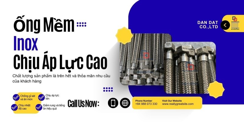 Ống Mềm Kim Loại/ Ống Mềm Inox Chịu Áp Lực Cao/Ống Mềm Thủy Lực