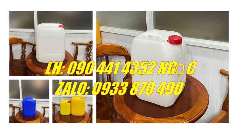 SX can nhựa vuông 30 lít, can dẹp 30 lít đựng nhiên liệu, dung dịch vệ sinh nhà cửa, nội thất