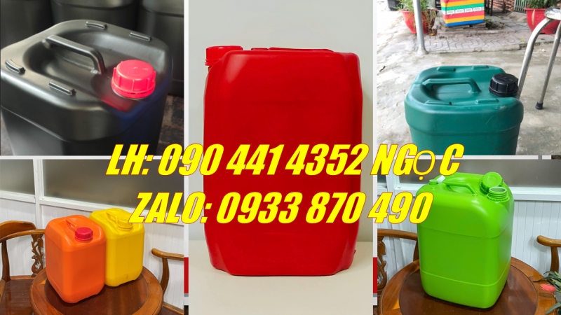 SX can nhựa vuông 30 lít, can dẹp 30 lít đựng nhiên liệu, dung dịch vệ sinh nhà cửa, nội thất