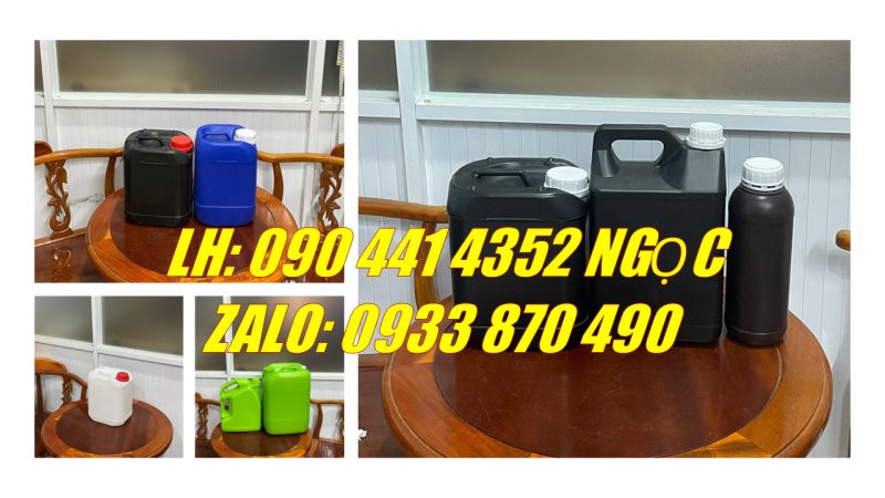 Can nhựa 1 lít vuông, can 2 lít vuông quai, can nhựa 5 lít có vạch chia