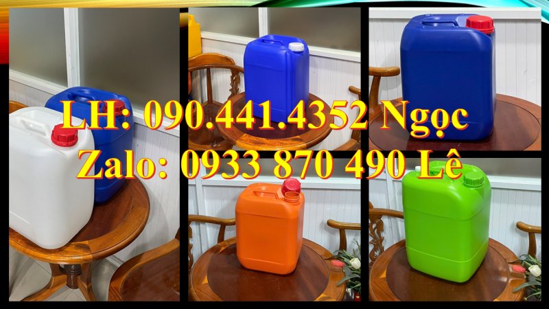 Can nhựa 30 lít xanh vuông, can dẹp 30 lít đựng xăng, can nhựa 30 lít dẹp đựng nước lau sàn 